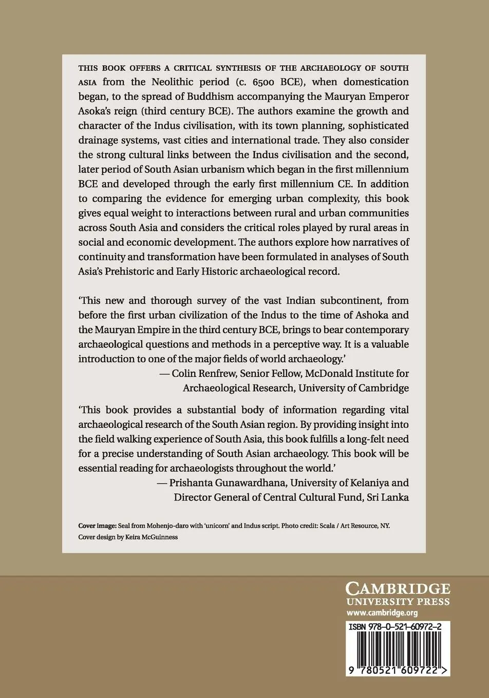 Rückseite: 9780521609722 | The Archaeology of South Asia | Robin Coningham (u. a.) | Taschenbuch