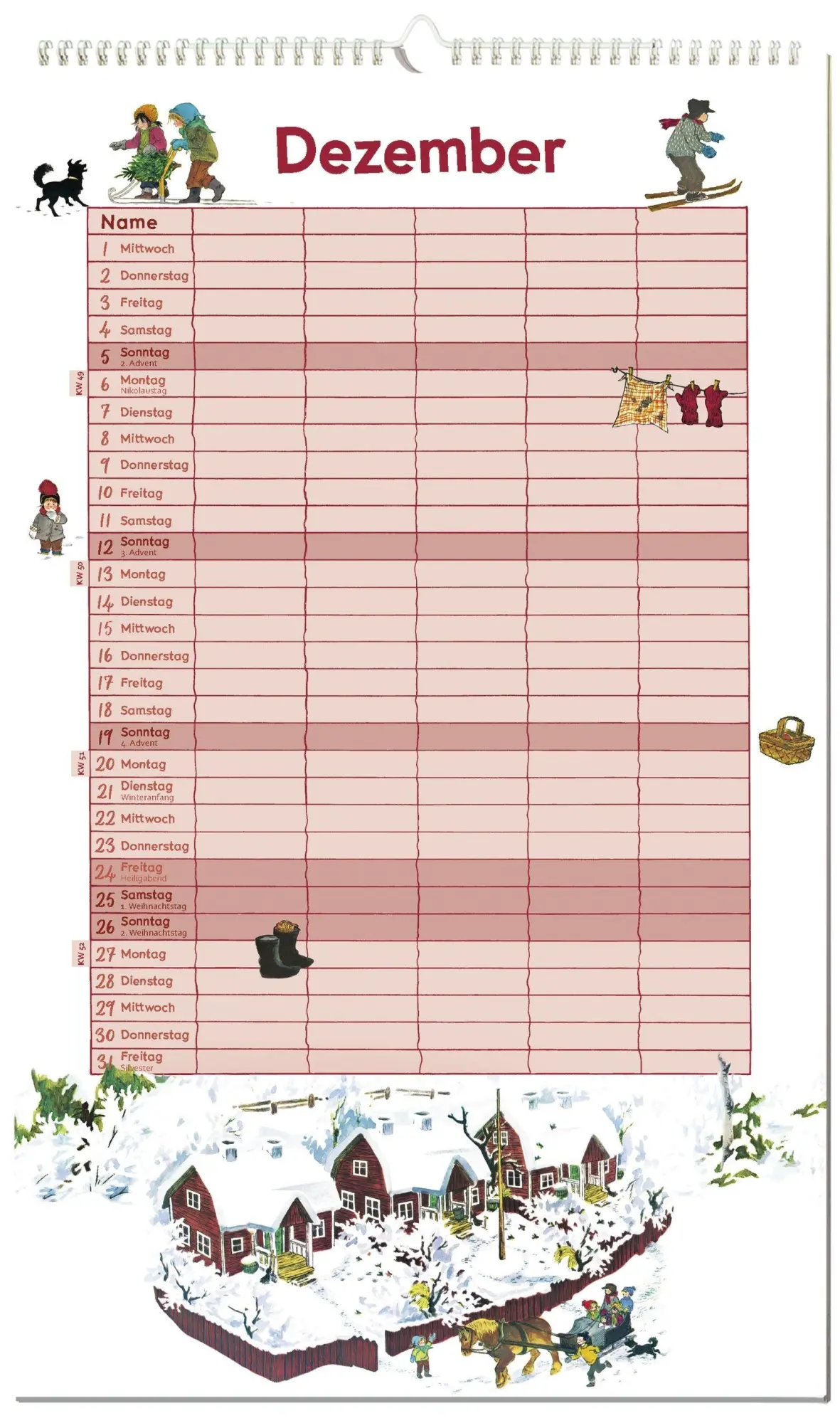 Bild: 4260512189822 | Astrid Lindgren Familienkalender 2027 | Ilon Wikland | Kalender | 2027