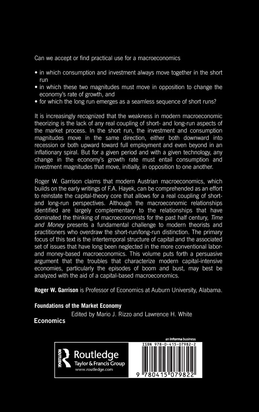 Rückseite: 9780415079822 | Time and Money | The Macroeconomics of Capital Structure | Garrison