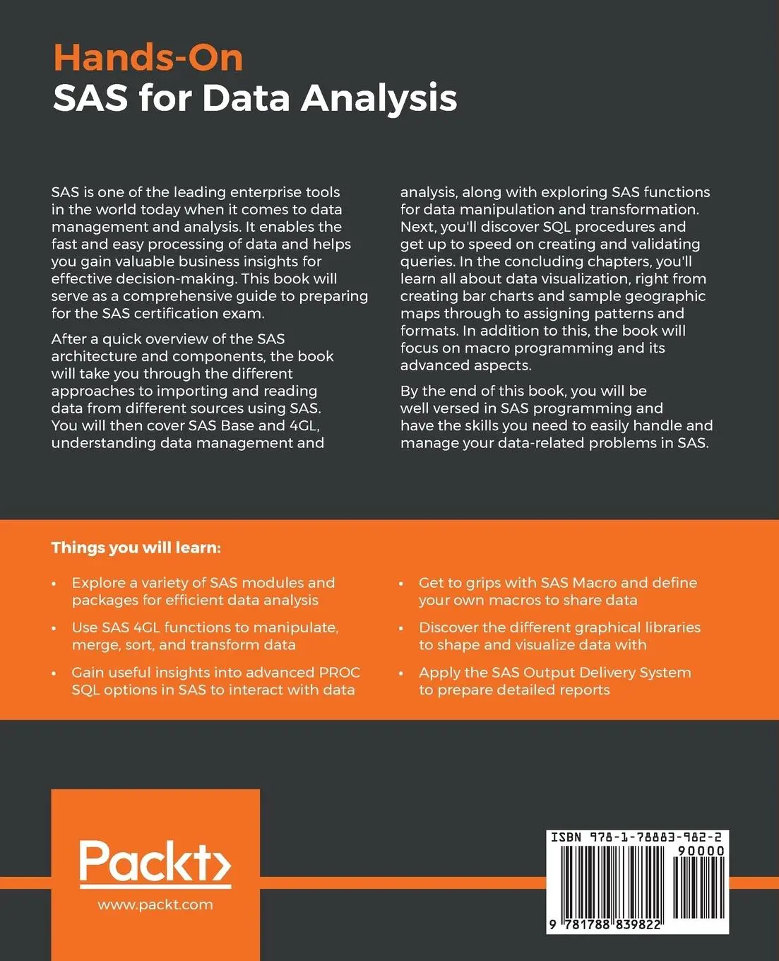 Rückseite: 9781788839822 | Hands-On SAS For Data Analysis | Harish Gulati | Taschenbuch | 2019