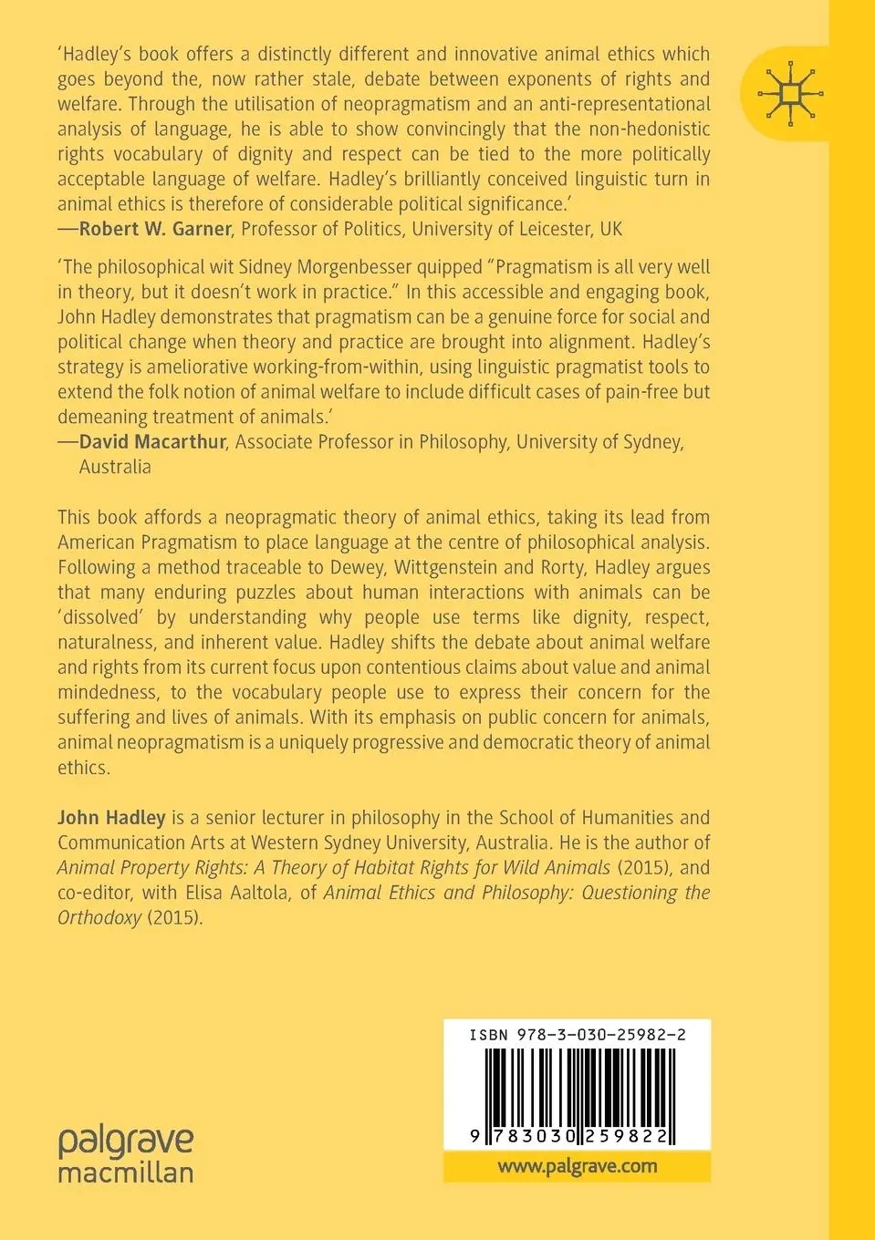 Rückseite: 9783030259822 | Animal Neopragmatism | From Welfare to Rights | John Hadley | Buch | x
