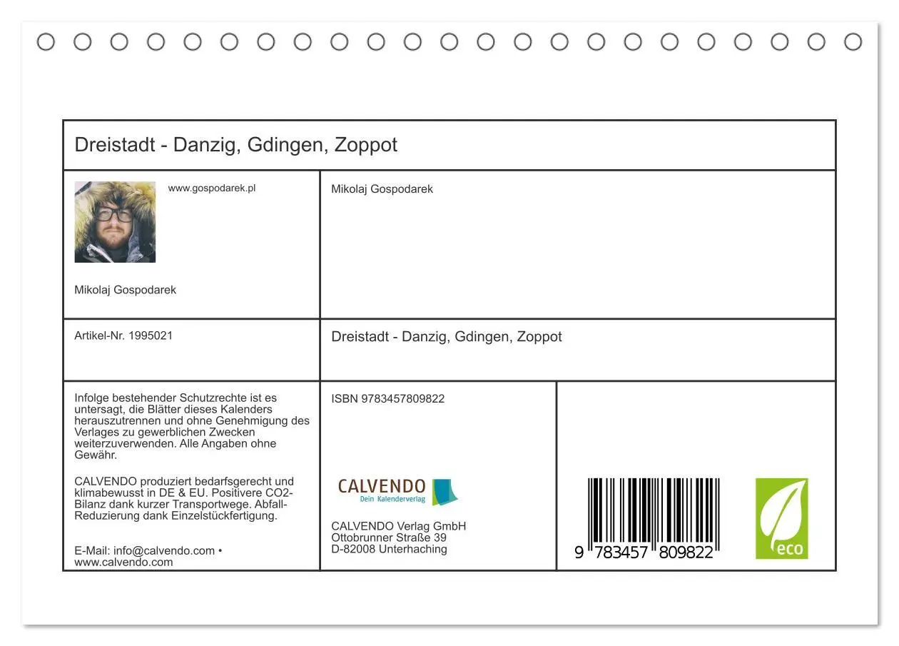Bild: 9783457809822 | Dreistadt - Danzig, Gdingen, Zoppot (Tischkalender 2026 DIN A5...