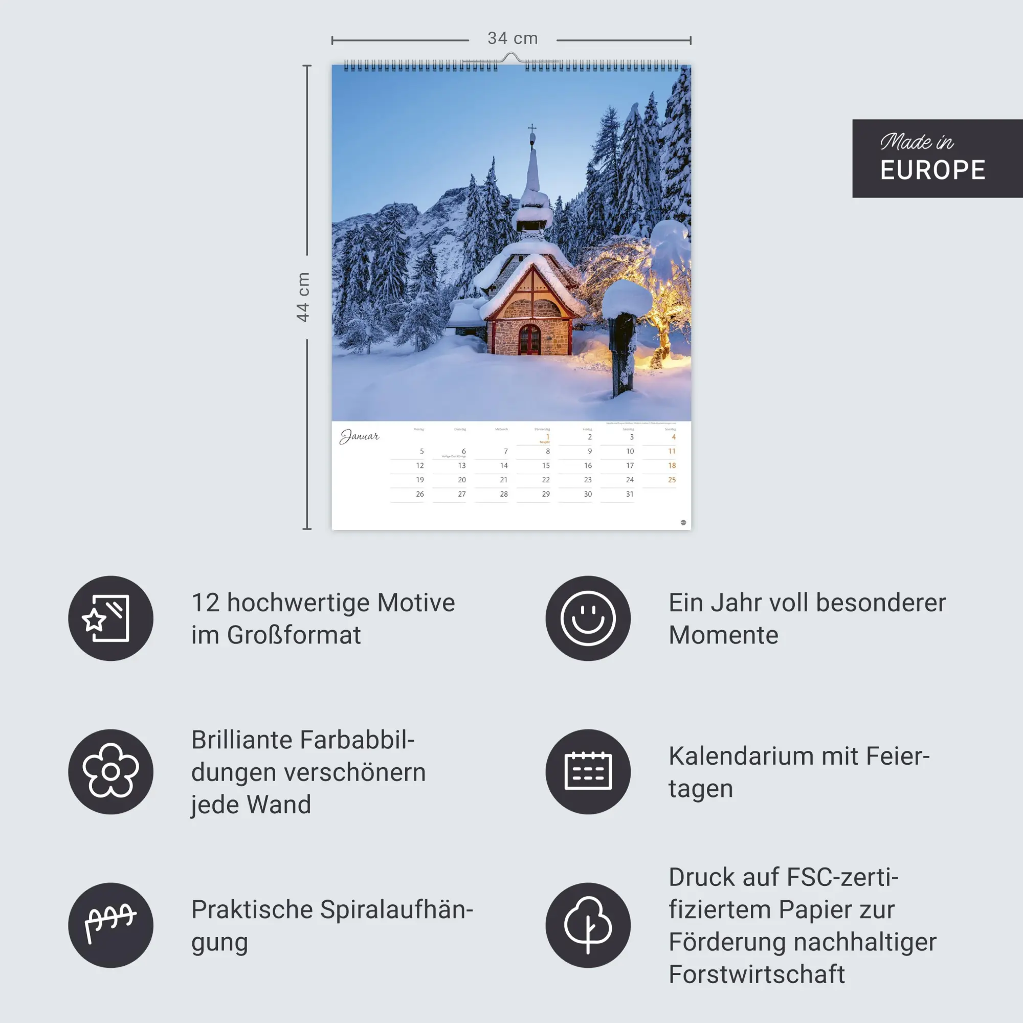 Bild: 9783756409822 | Schönes Alpenland Posterkalender 2026 | Heye | Kalender | 14 S. | 2026