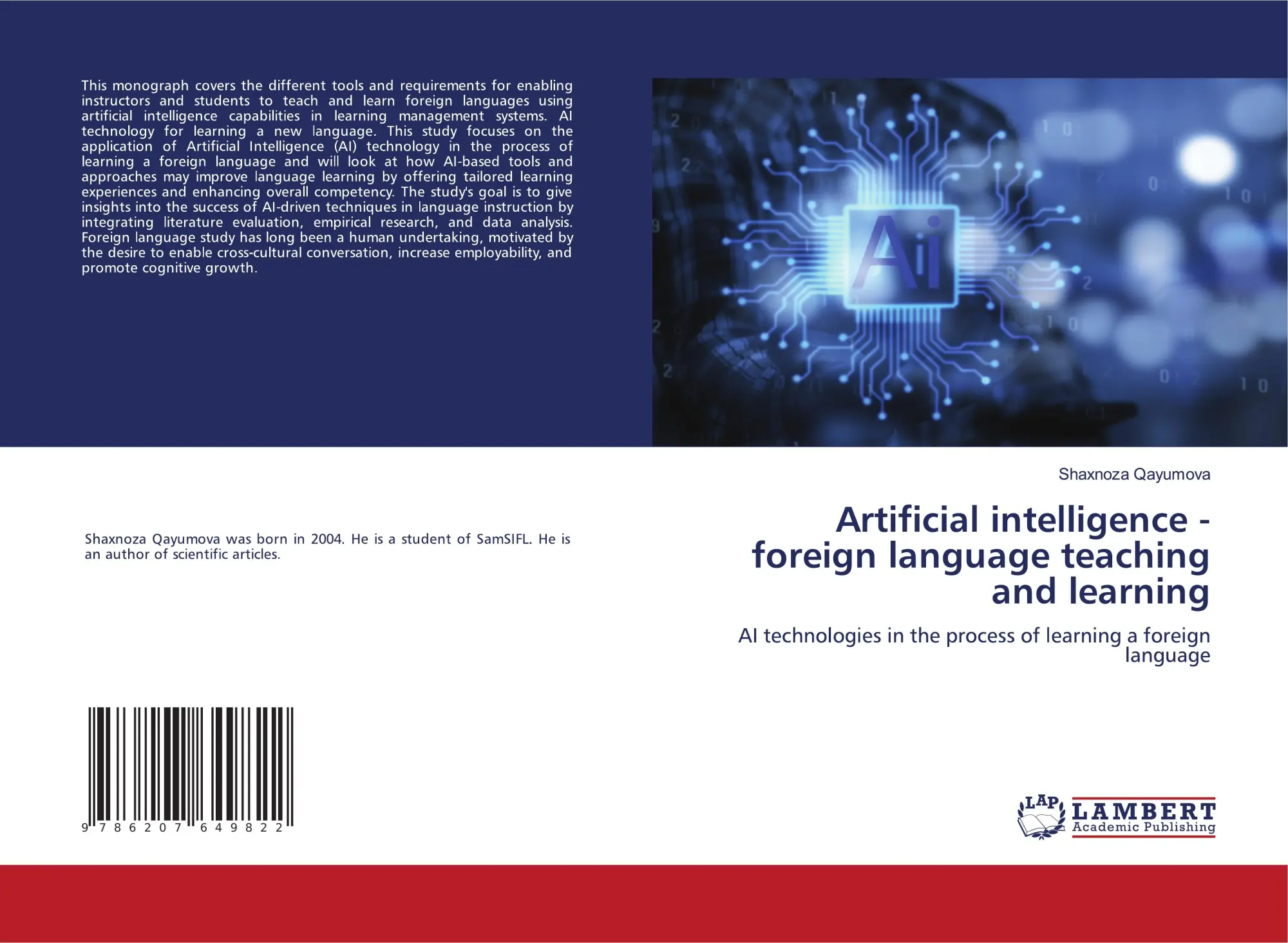 Cover: 9786207649822 | Artificial intelligence - foreign language teaching and learning
