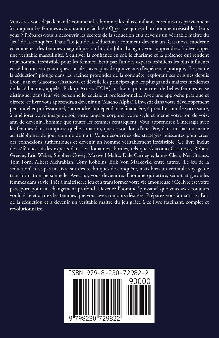 Rückseite: 9798230729822 | Le jeu de la séduction | John Lougan | Taschenbuch | Französisch