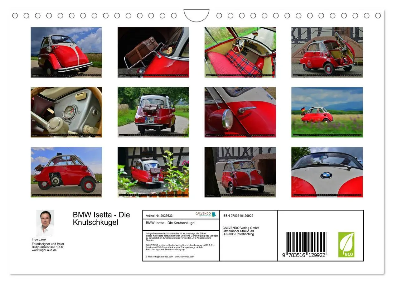 Bild: 9783516129922 | BMW Isetta - Die Knutschkugel (Wandkalender 2026 DIN A4 quer),...