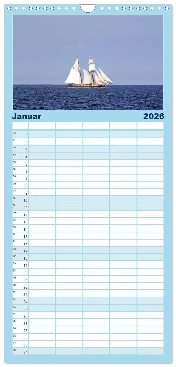 Bild: 9783516509922 | Familienplaner 2026 - Segeln - Kurs aufs offene Meer. mit 5 Spalten...
