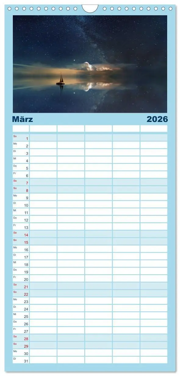 Bild: 9783516509922 | Familienplaner 2026 - Segeln - Kurs aufs offene Meer. mit 5 Spalten...