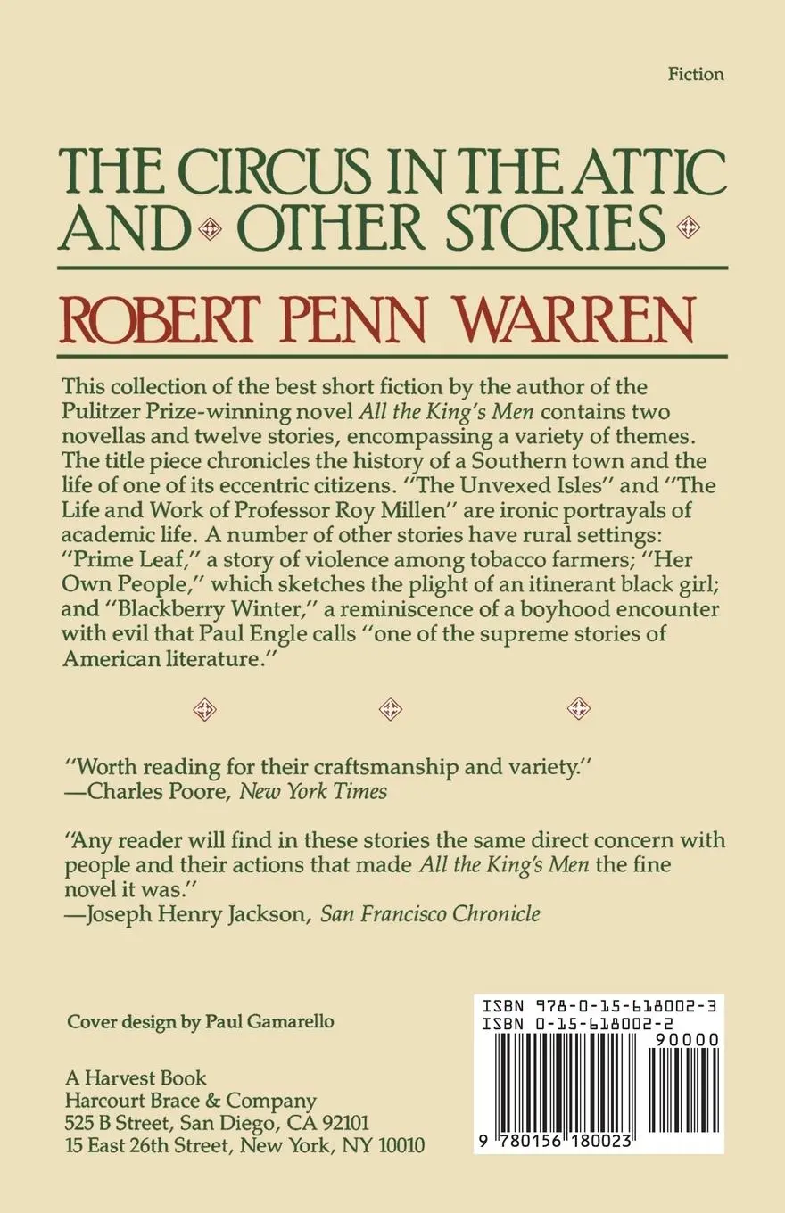 Rückseite: 9780156180023 | The Circus in the Attic | And Other Stories | Warren (u. a.) | Buch