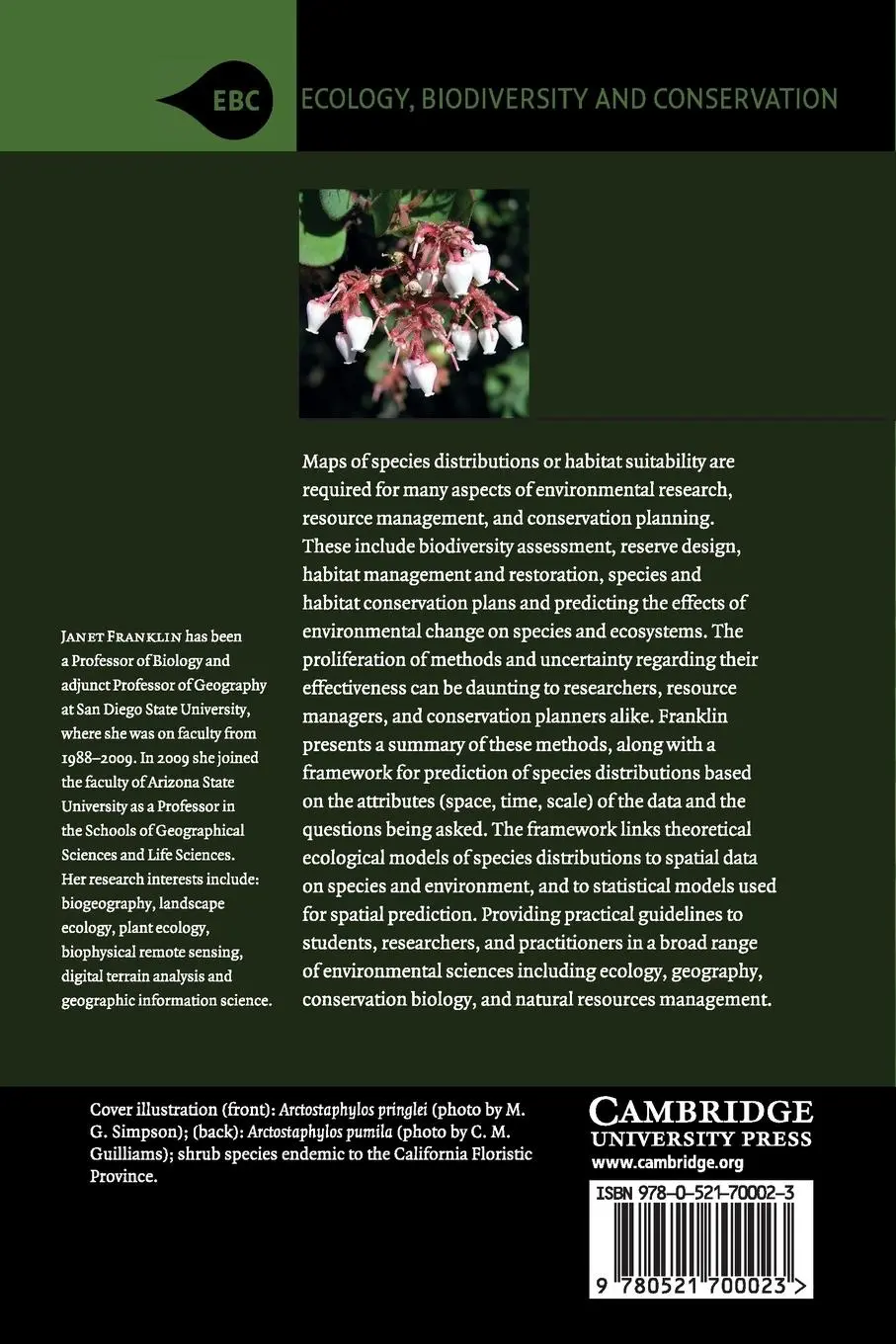 Rückseite: 9780521700023 | Mapping Species Distributions | Janet Franklin | Taschenbuch | 2015