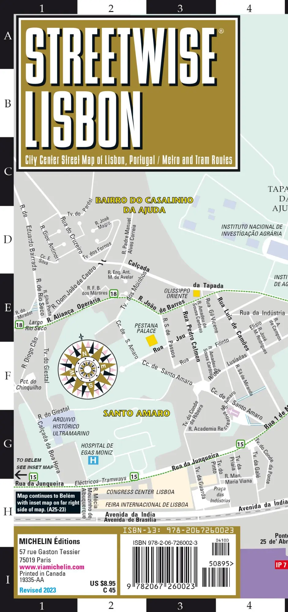 Cover: 9782067260023 | Streetwise Lisbon Map - Laminated City Center Street Map of Lisbon,...