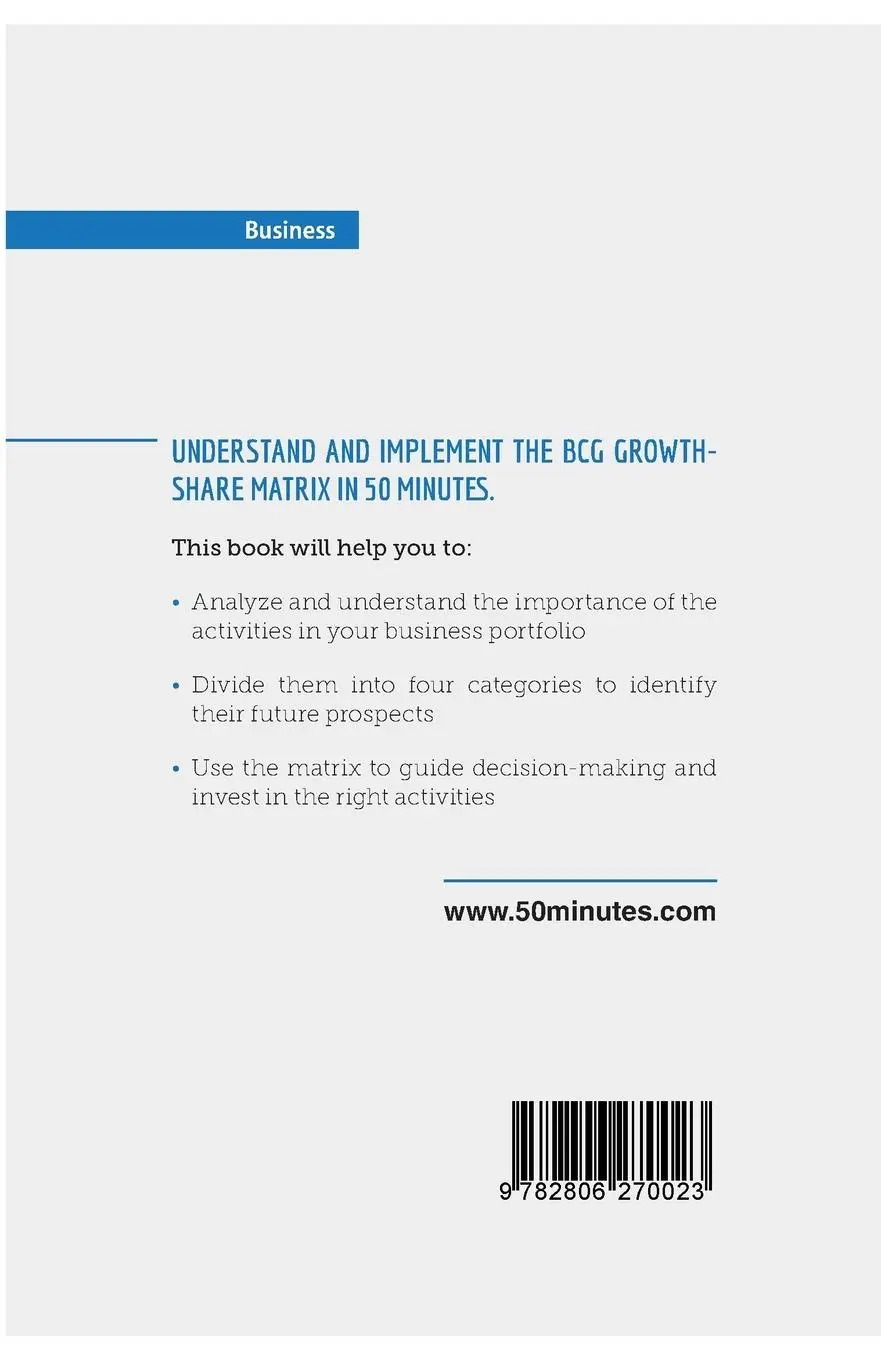 Rückseite: 9782806270023 | The BCG Growth-Share Matrix: Theory and Applications | 50minutes