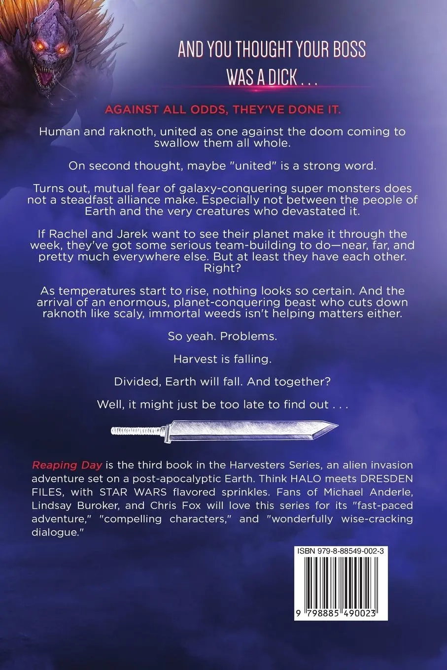 Rückseite: 9798885490023 | Reaping Day | A Post-Apocalyptic Alien Invasion Adventure | Mitchell