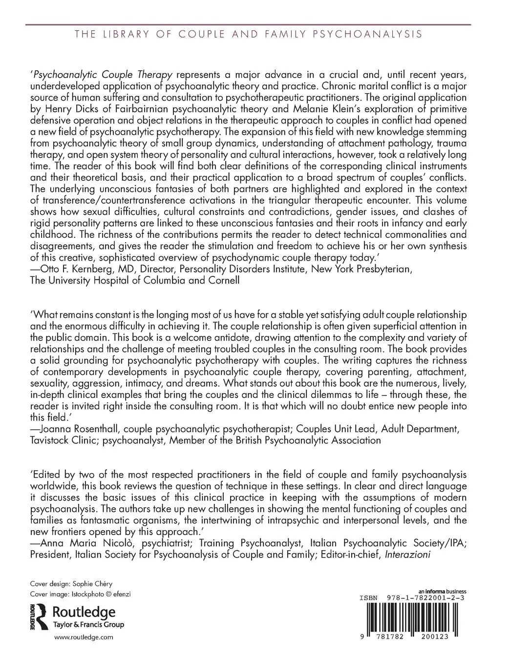 Rückseite: 9781782200123 | Psychoanalytic Couple Therapy | Foundations of Theory and Practice