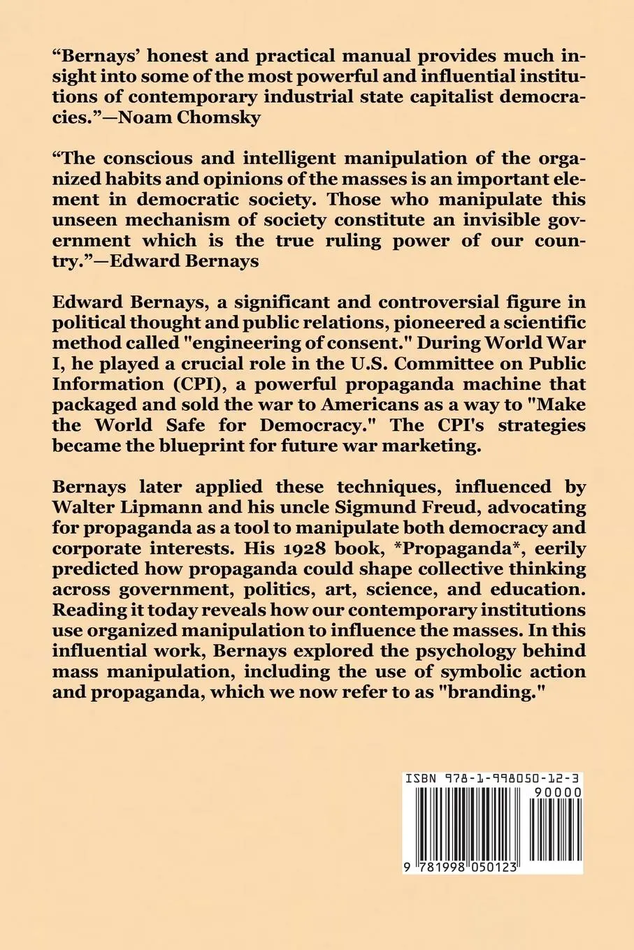 Rückseite: 9781998050123 | Propaganda | Edward Bernays | Taschenbuch | Englisch | 2024
