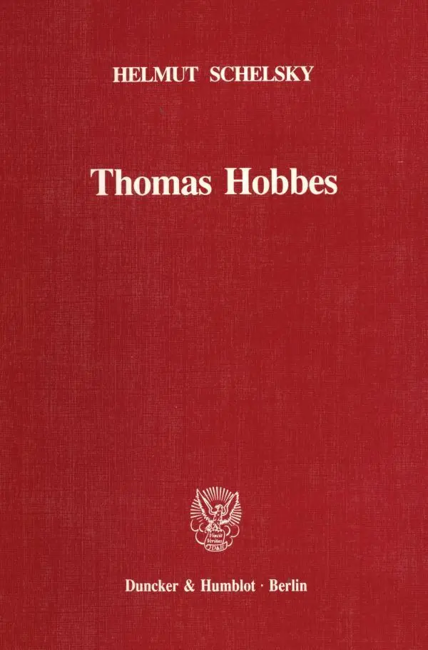 Cover: 9783428050123 | Thomas Hobbes - Eine politische Lehre. | Habilitationsschrift | Buch