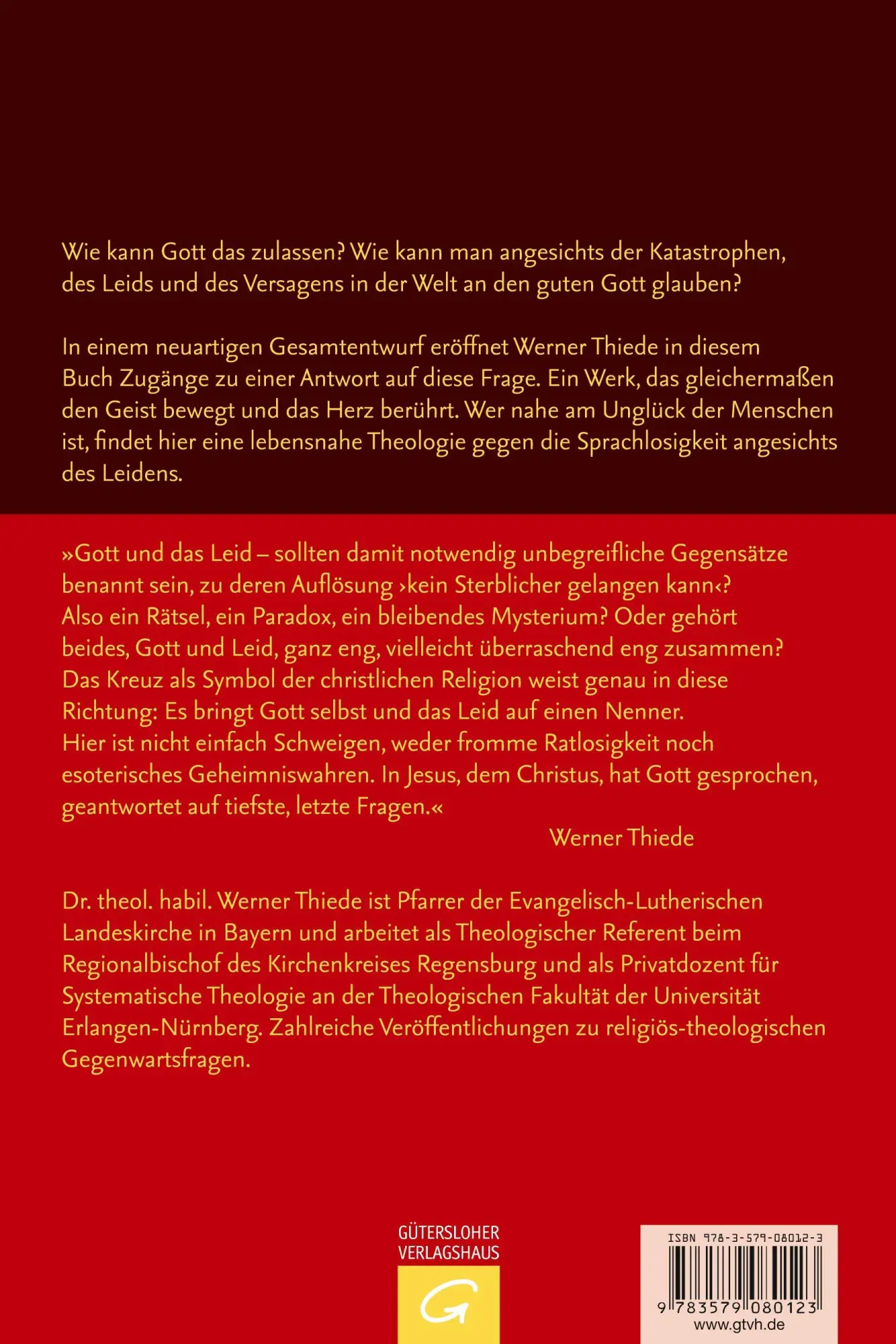 Rückseite: 9783579080123 | Der gekreuzigte Sinn | Eine trinitarische Theodizee | Werner Thiede