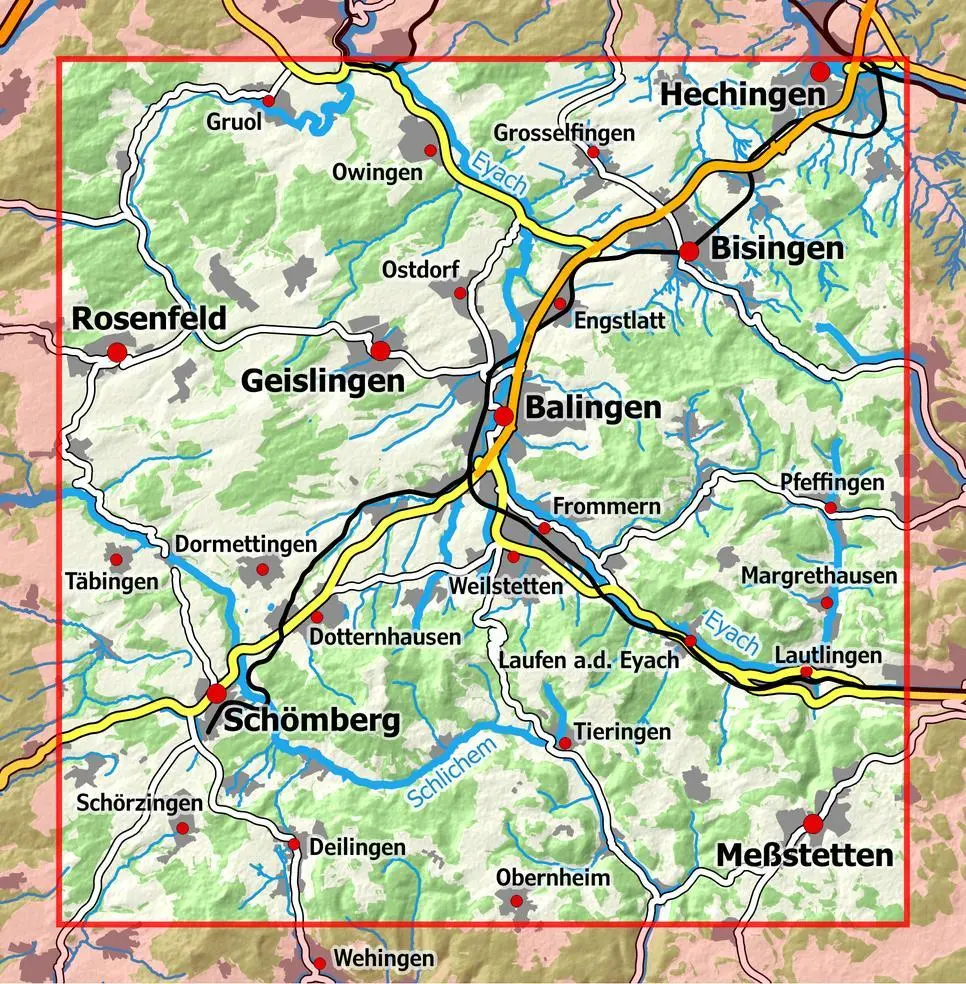 Bild: 9783960990123 | Balingen und Umgebung 1 : 25 000 | NaturNavi | (Land-)Karte | 1 S.