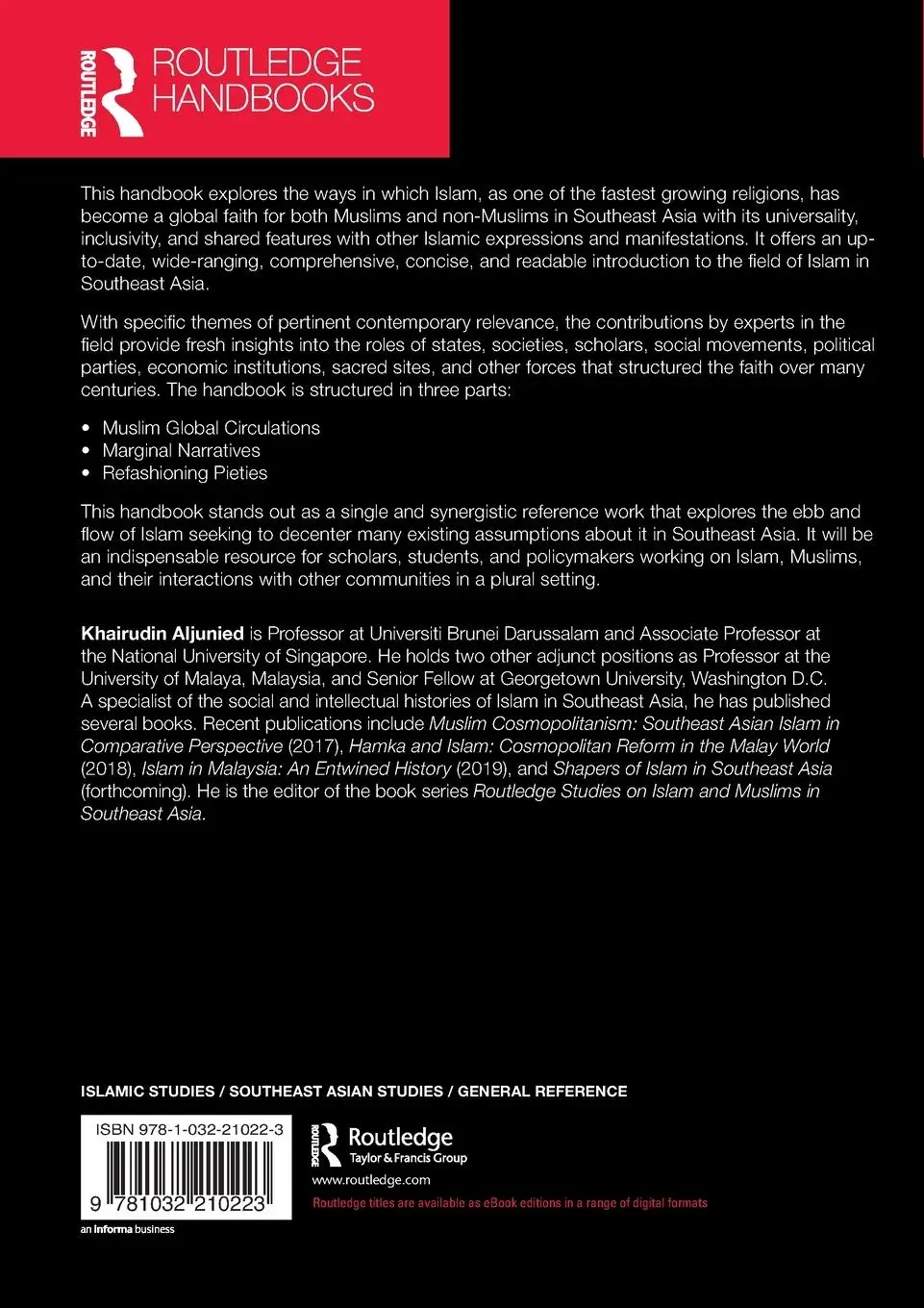 Rückseite: 9781032210223 | Routledge Handbook of Islam in Southeast Asia | Aljunied | Taschenbuch
