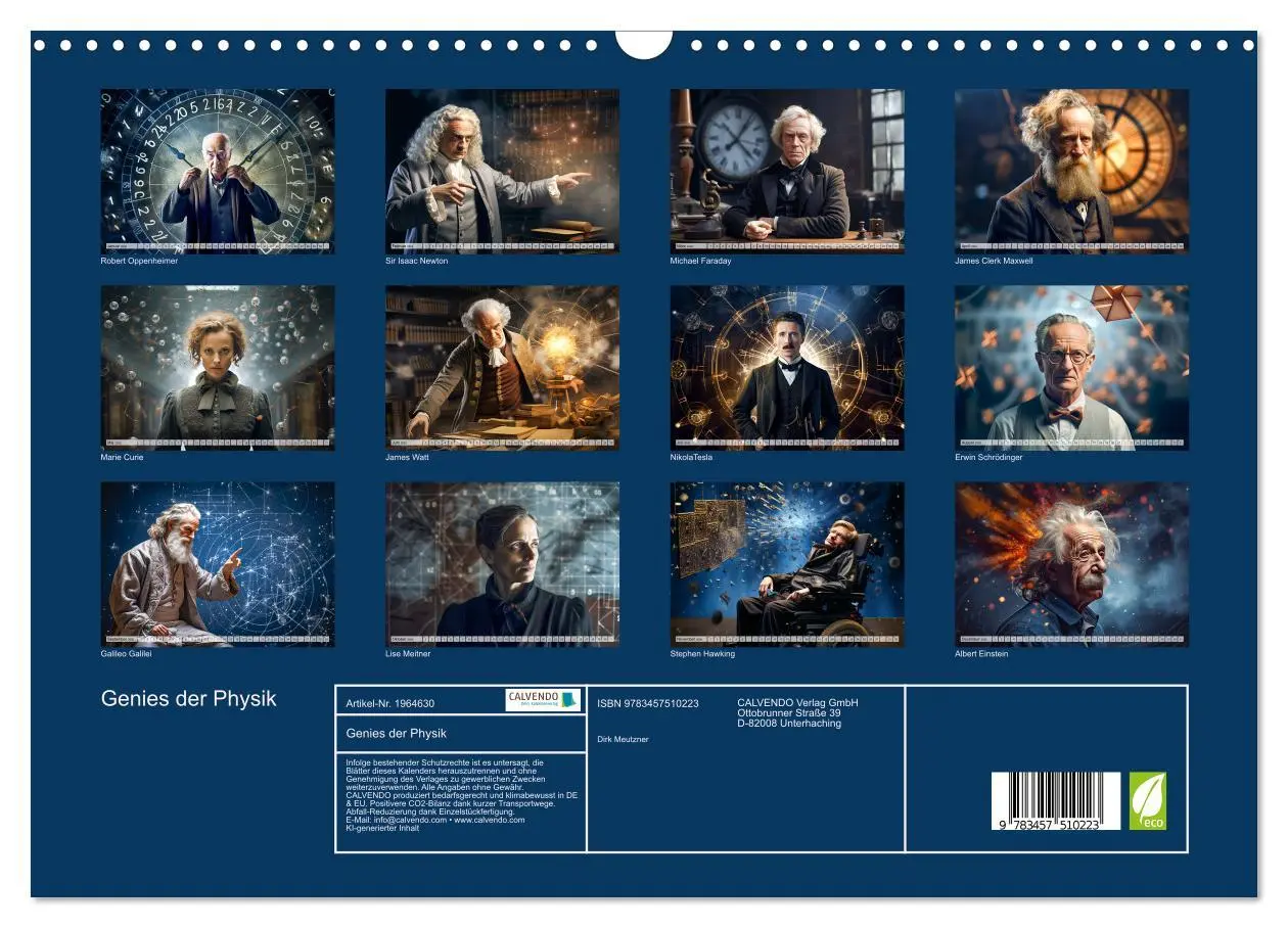 Bild: 9783457510223 | Genies der Physik (Wandkalender 2026 DIN A3 quer), CALVENDO...
