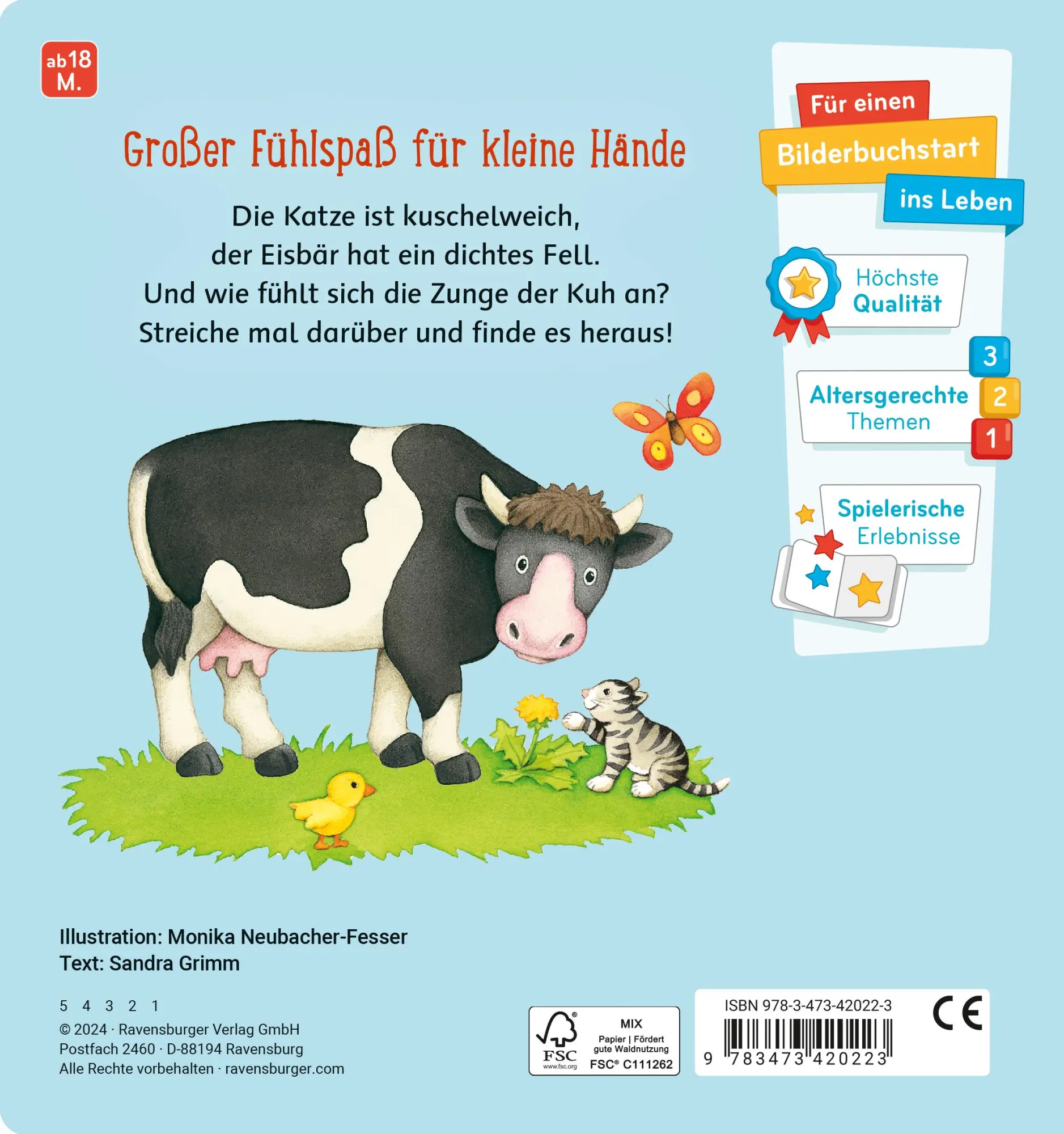 Rückseite: 9783473420223 | Mein großes Fühlbuch | Sandra Grimm | Taschenbuch | Spiralbindung