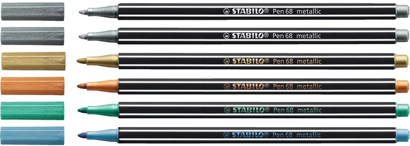 Bild: 4006381530323 | Premium Metallic-Filzstift - STABILO Pen 68 metallic - 6er...