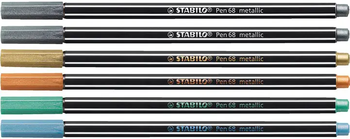 Bild: 4006381530323 | Premium Metallic-Filzstift - STABILO Pen 68 metallic - 6er...