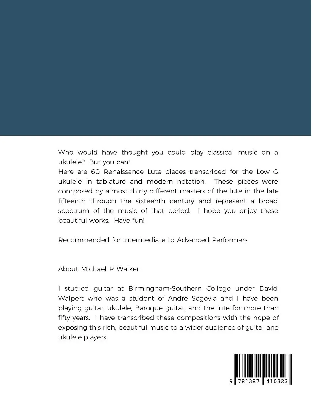 Rückseite: 9781387410323 | The Renaissance Lute | Michael Walker | Taschenbuch | Englisch | 2022