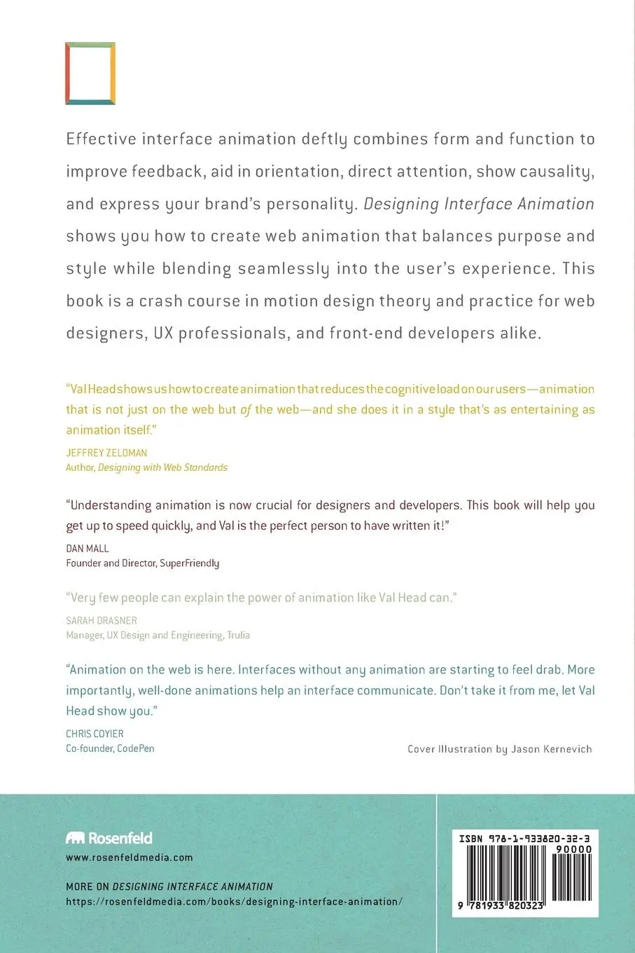 Rückseite: 9781933820323 | Designing Interface Animation | Val Head | Taschenbuch | Englisch