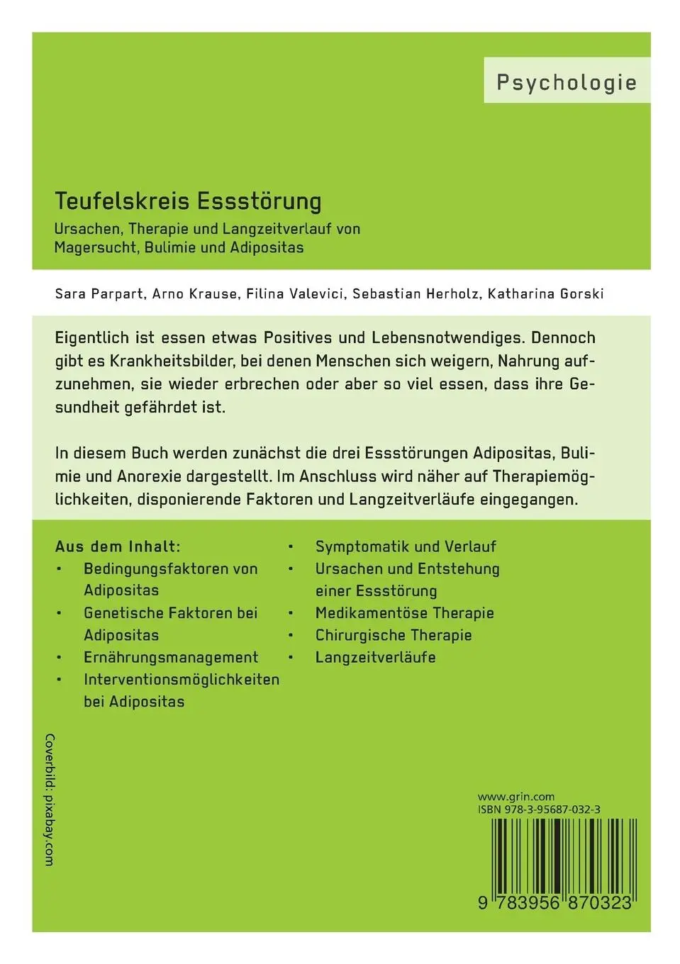 Rückseite: 9783956870323 | Teufelskreis Essstörung | Sarah Parpart (u. a.) | Taschenbuch | 144 S.