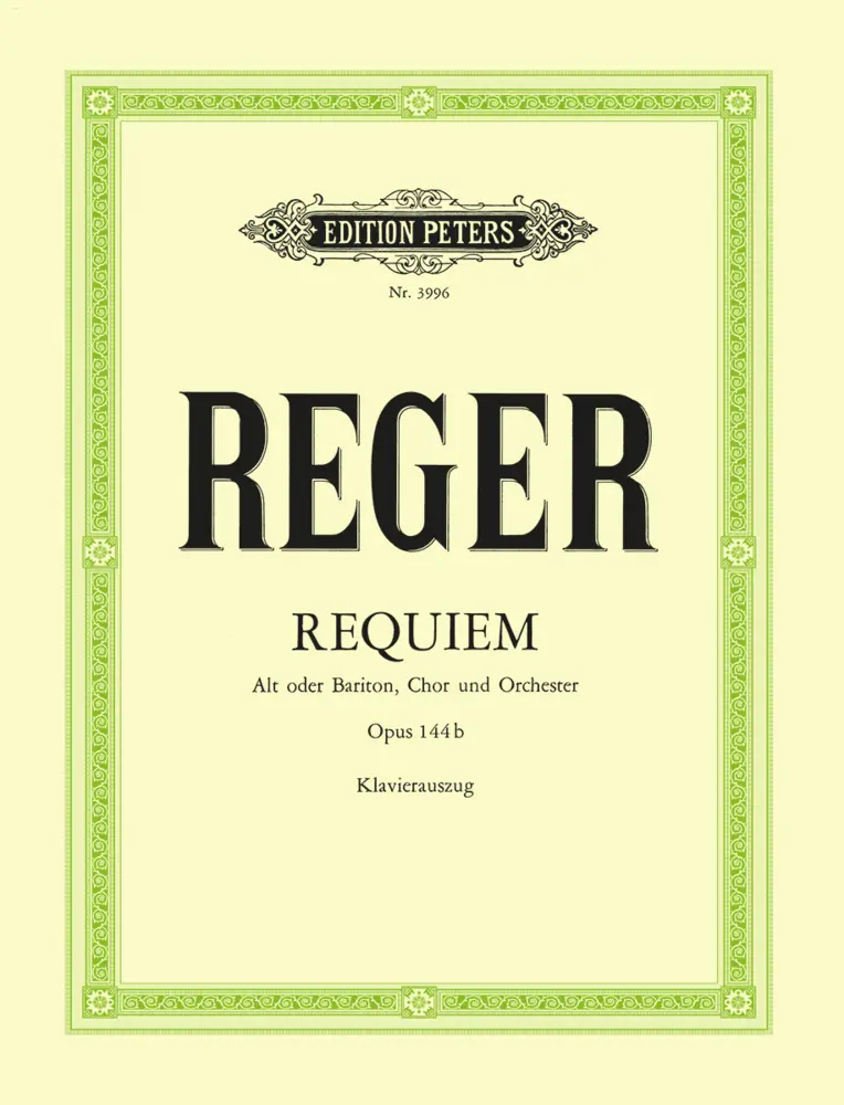 Cover: 9790014020323 | "Requiem" op. 144b | Max Reger | Choral Music | Klavierauszug