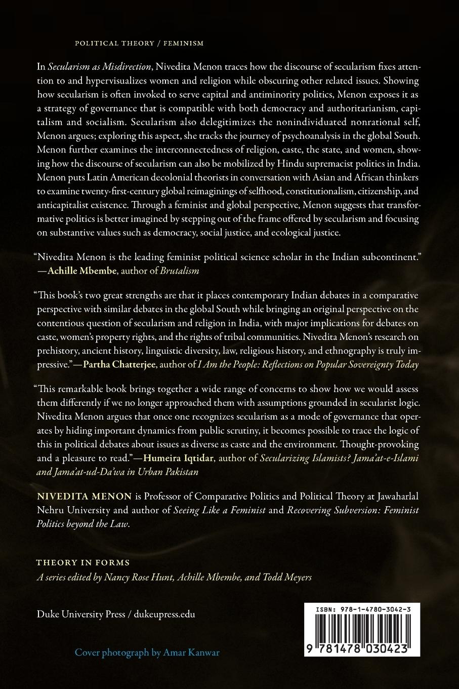 Rückseite: 9781478030423 | Secularism as Misdirection | Critical Thought from the Global South