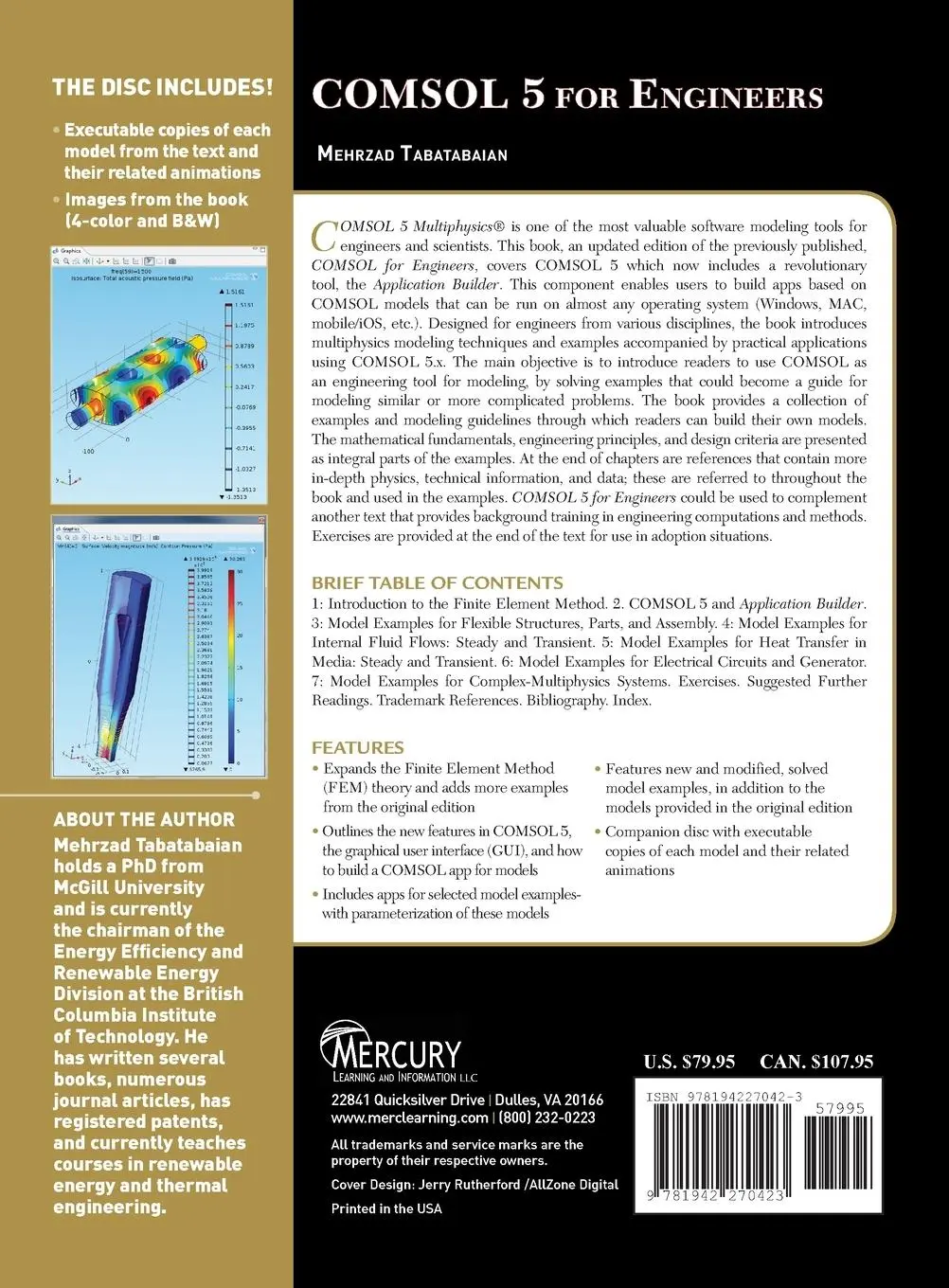 Rückseite: 9781942270423 | COMSOL5 for Engineers | Mehrzad Tabatabaian | Buch | Englisch | 2015