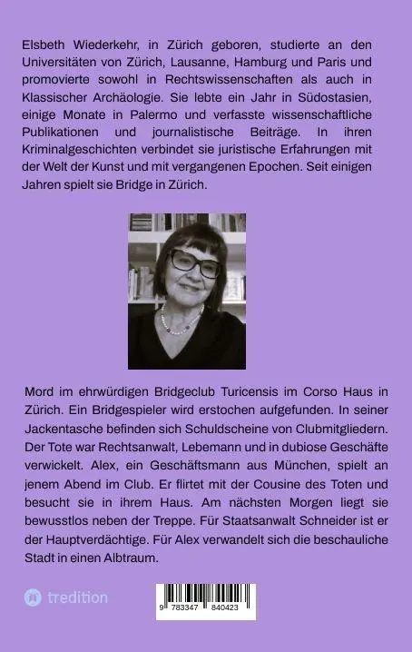 Rückseite: 9783347840423 | MORD IM BRIDGECLUB | Kriminalroman | Elsbeth Wiederkehr | Taschenbuch