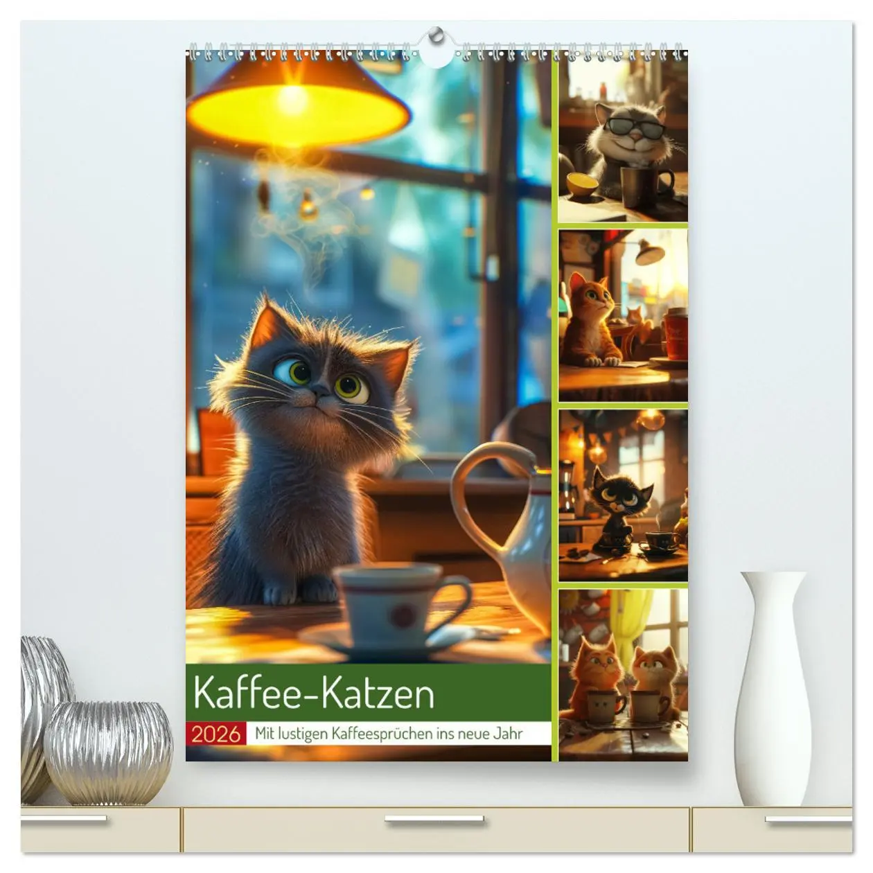 Cover: 9783457280423 | Kaffee-Katzen (hochwertiger Premium Wandkalender 2026 DIN A2 hoch),...