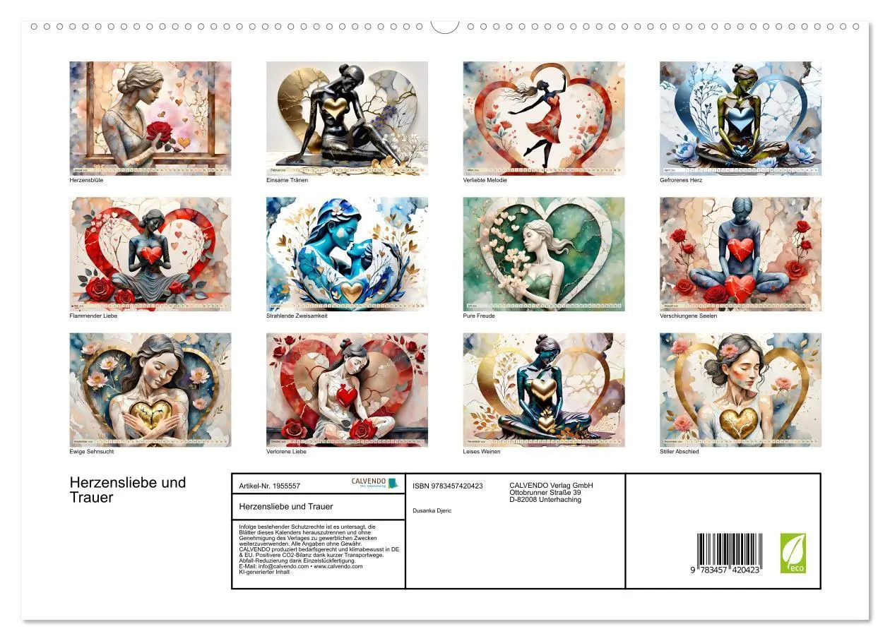 Bild: 9783457420423 | Herzensliebe und Trauer (hochwertiger Premium Wandkalender 2026 DIN...