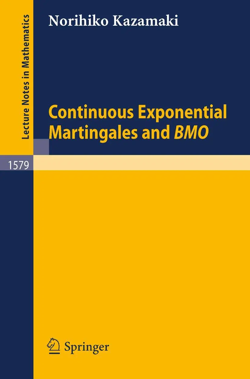 Cover: 9783540580423 | Continuous Exponential Martingales and BMO | Norihiko Kazamaki | Buch