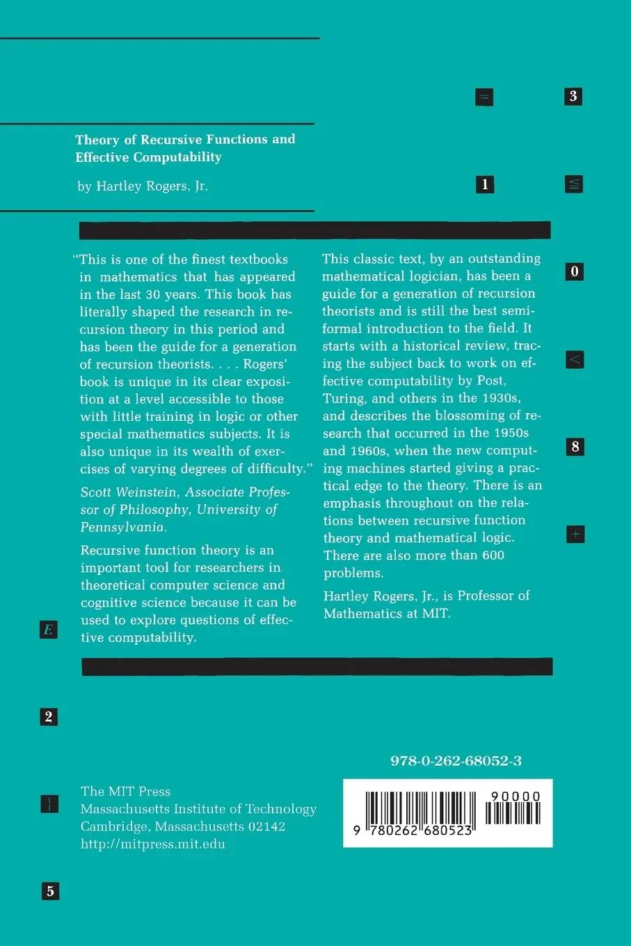 Rückseite: 9780262680523 | Theory of Recursive Functions and Effective Computability | Rogers