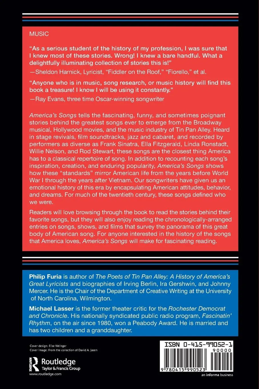 Rückseite: 9780415990523 | America's Songs | Philip Furia (u. a.) | Taschenbuch | Englisch | 2013
