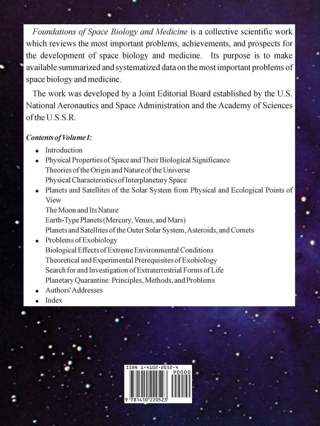 Rückseite: 9781410220523 | Foundations of Space Biology and Medicine | Nasa | Taschenbuch | 2005