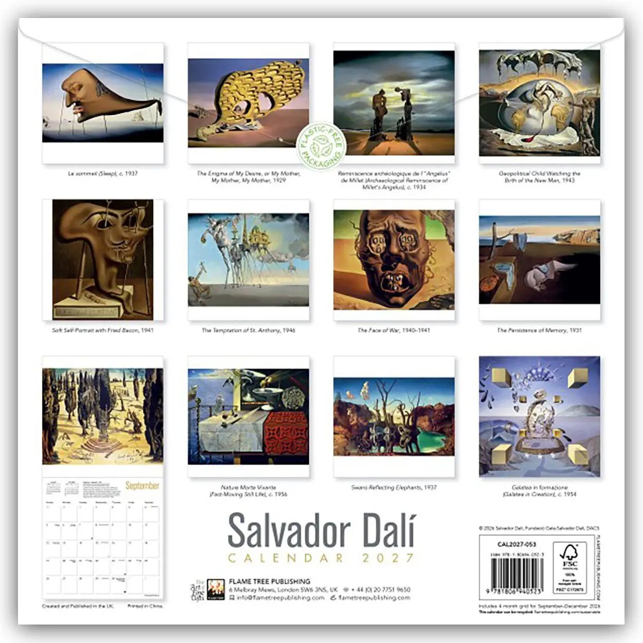 Rückseite: 9781806940523 | Salvador Dali 2027 - Original Flame Tree Publishing-Kalender...