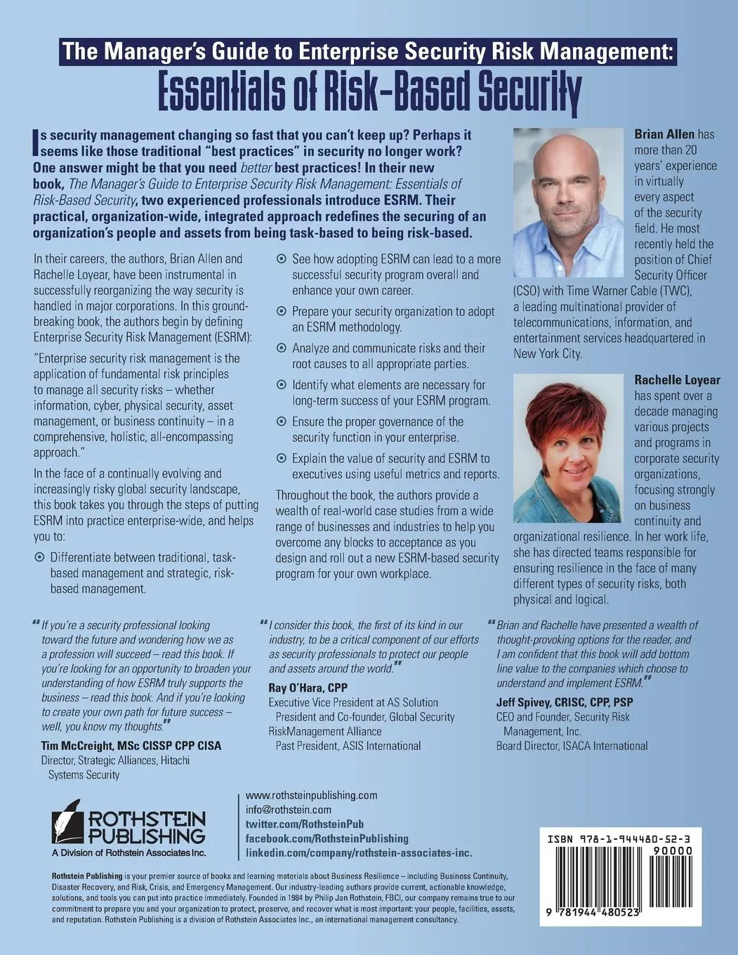 Rückseite: 9781944480523 | Manager's Guide to Enterprise Security Risk Management | Allen (u. a.)