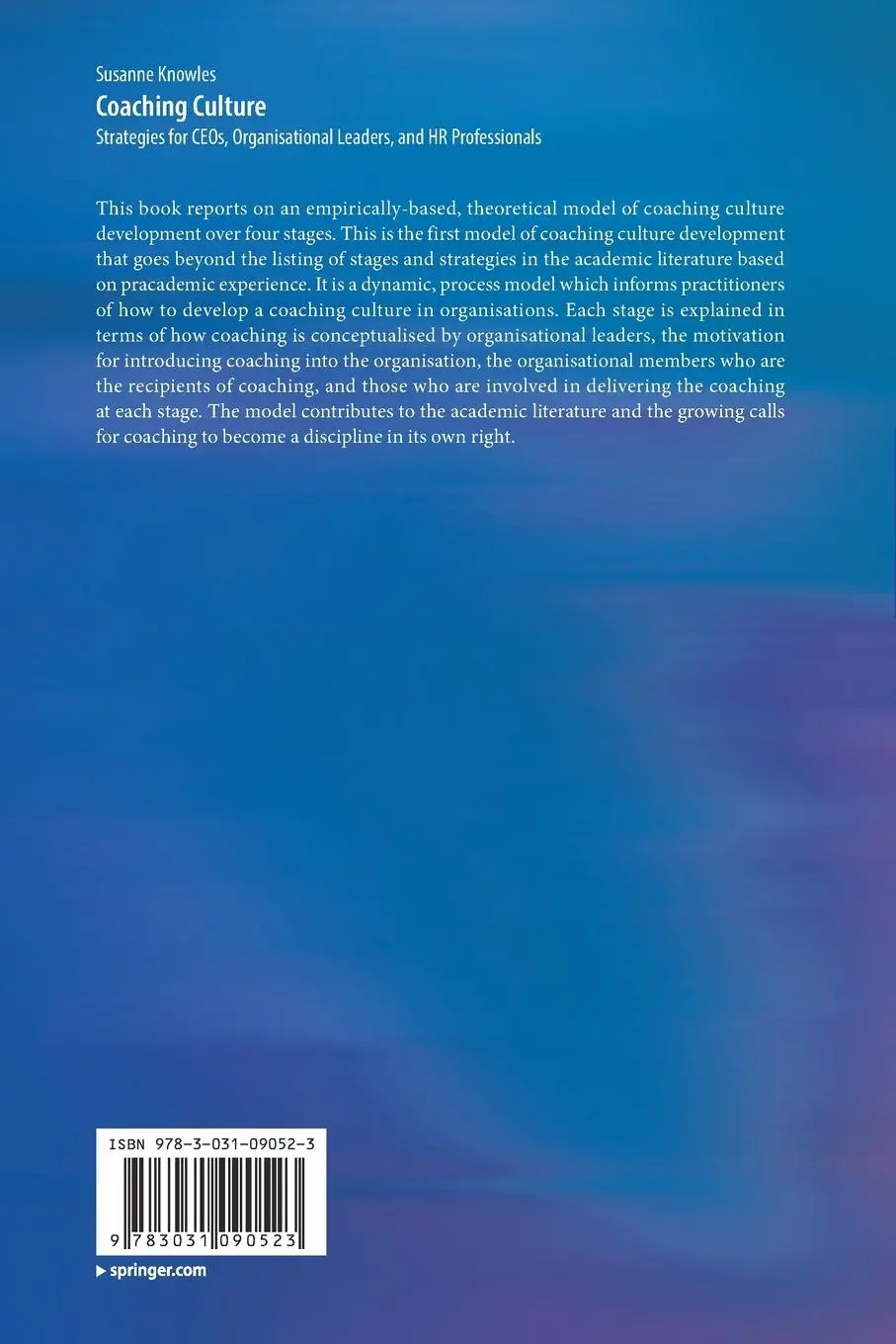 Rückseite: 9783031090523 | Coaching Culture | Susanne Knowles | Taschenbuch | xvii | Englisch
