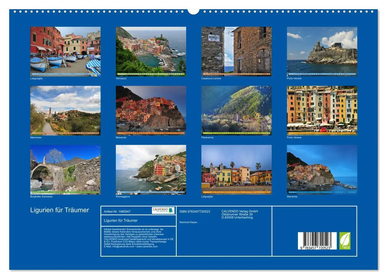 Bild: 9783457720523 | Ligurien für Träumer (hochwertiger Premium Wandkalender 2026 DIN A2...
