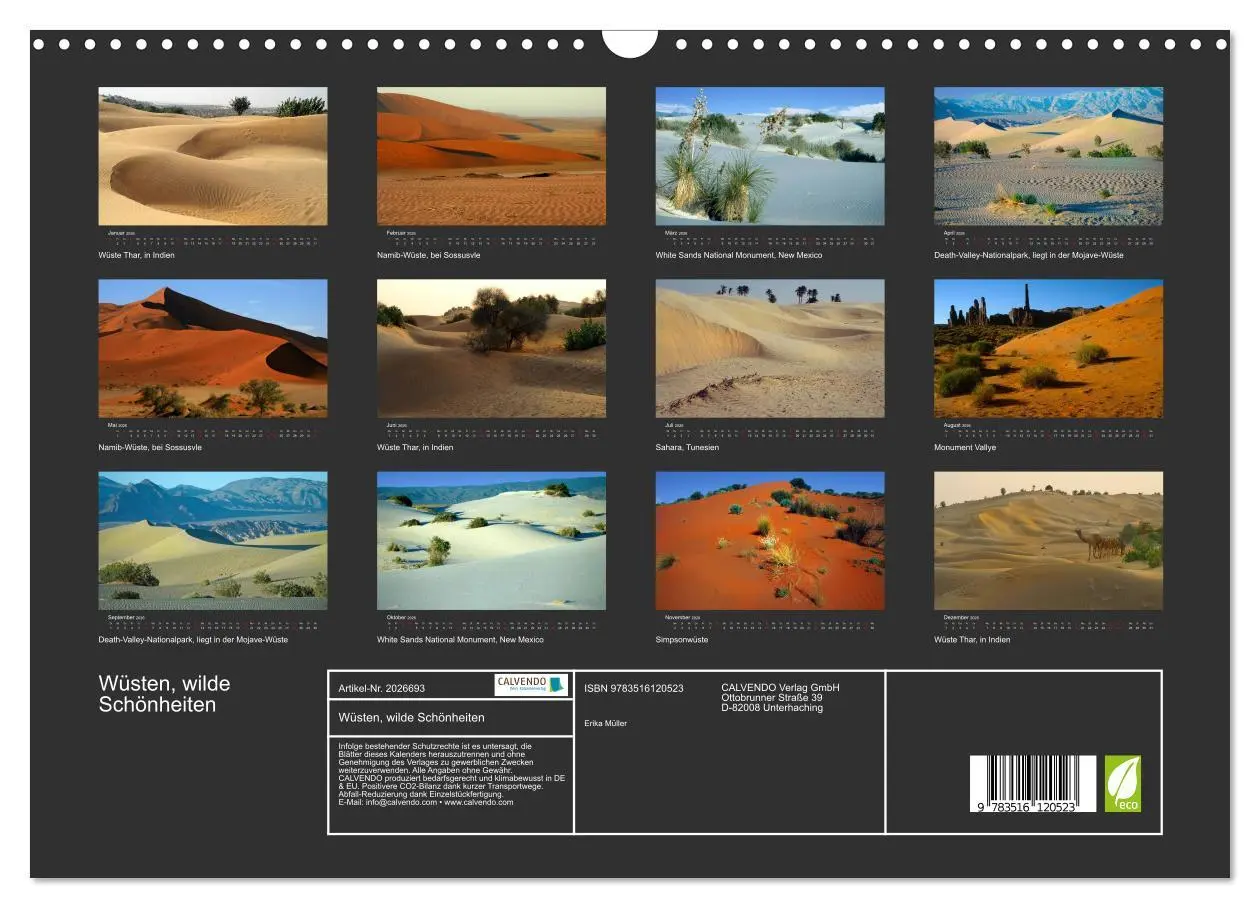 Bild: 9783516120523 | Wüsten, wilde Schönheiten (Wandkalender 2026 DIN A3 quer), CALVENDO...