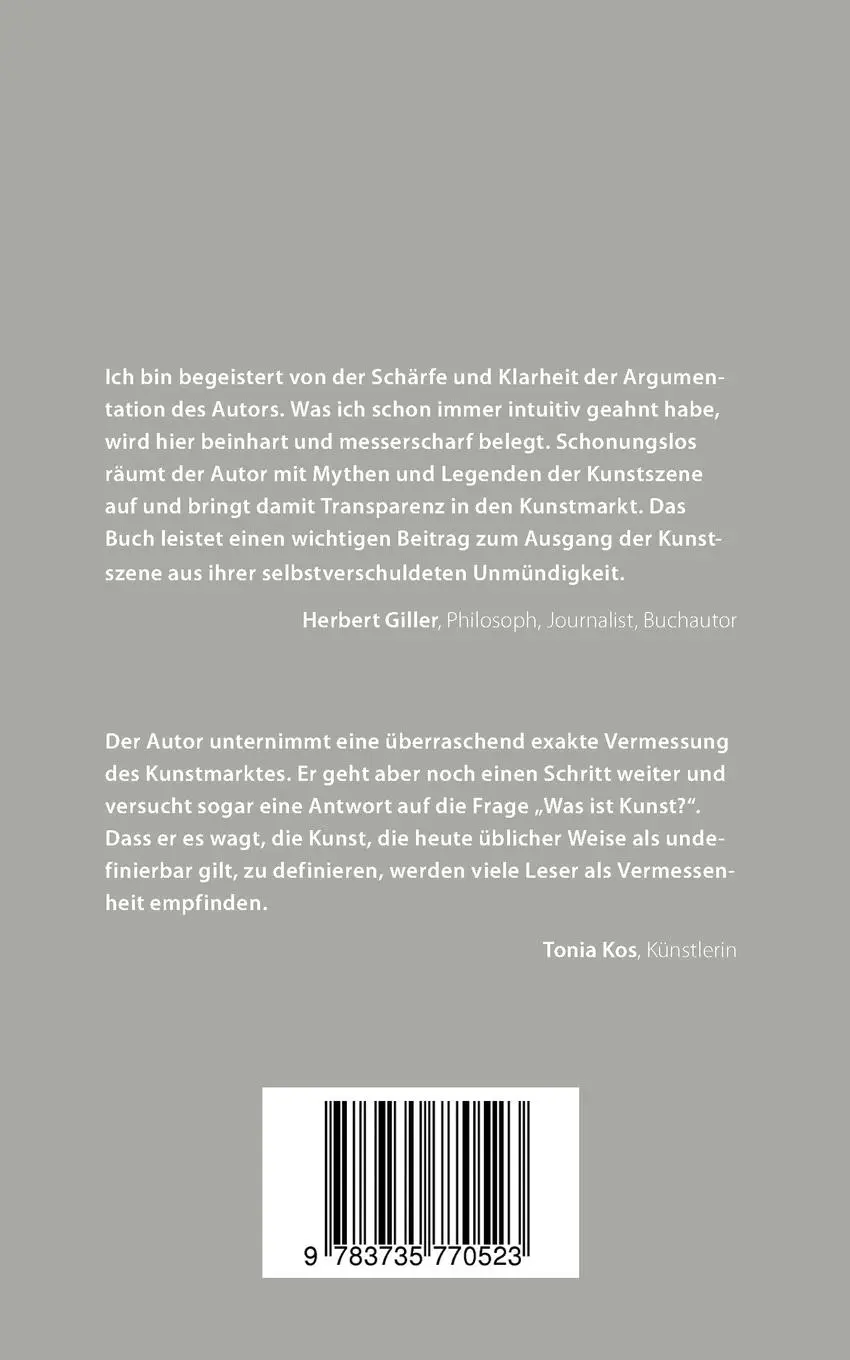 Rückseite: 9783735770523 | Die Kunstmarkt-Formel | Hubert Thurnhofer | Taschenbuch | 204 S.