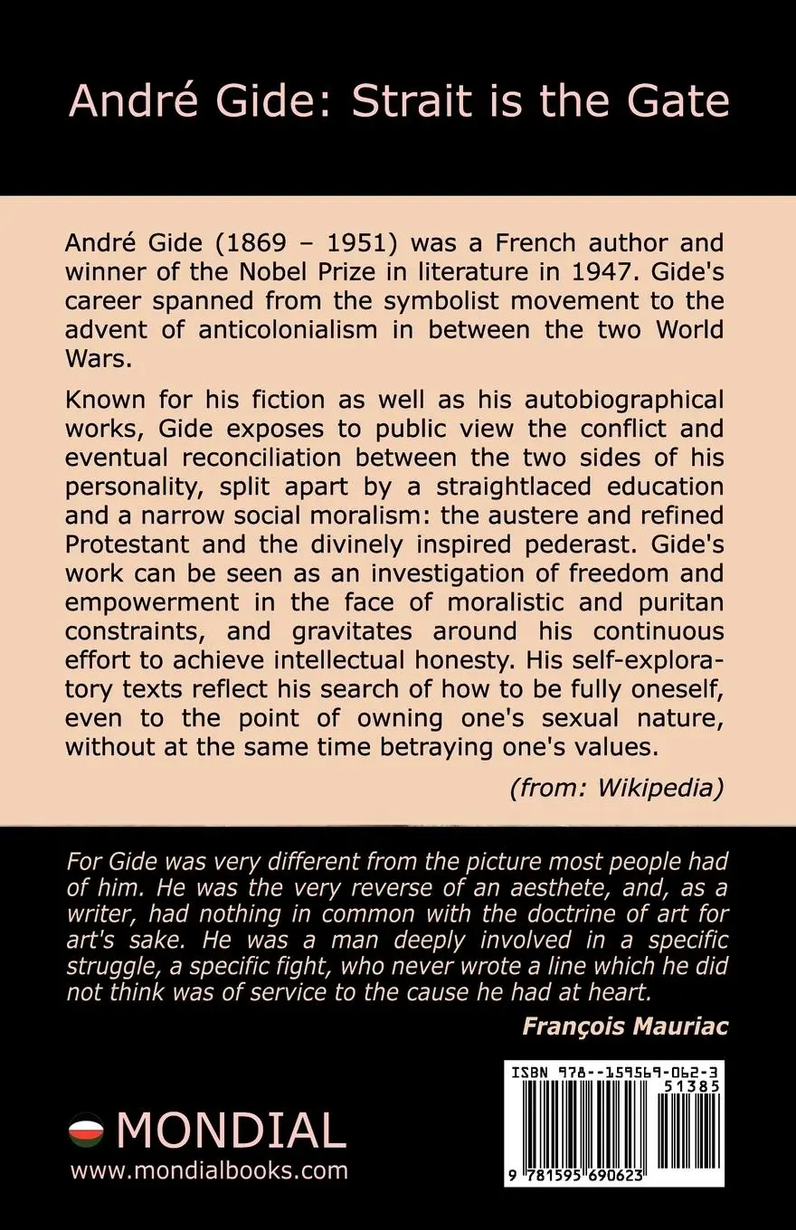 Rückseite: 9781595690623 | Strait Is the Gate (La Porte Etroite) | Andre Gide | Taschenbuch