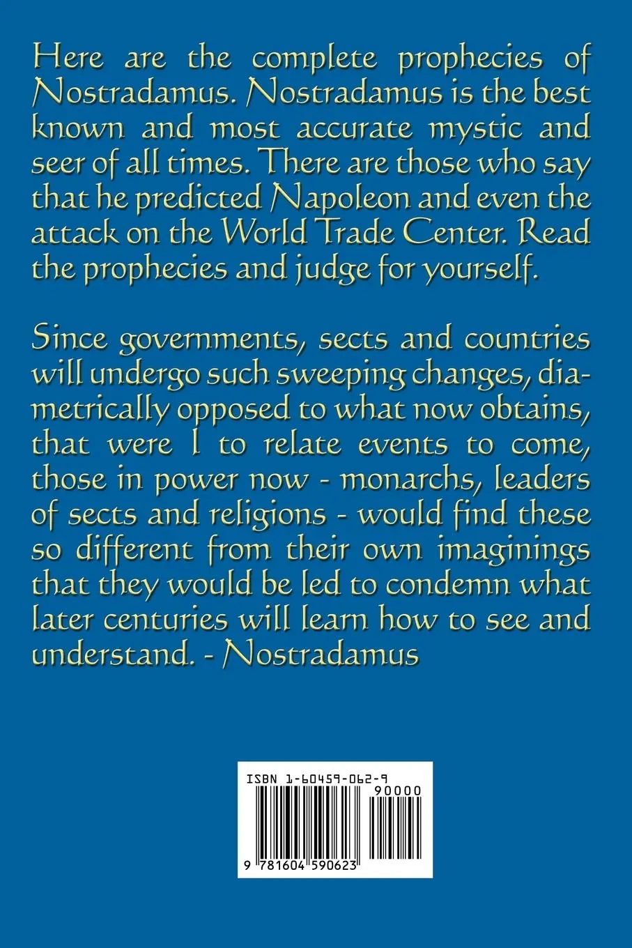 Rückseite: 9781604590623 | The Complete Prophecies of Nostradamus | A Classic Occult Text | Buch