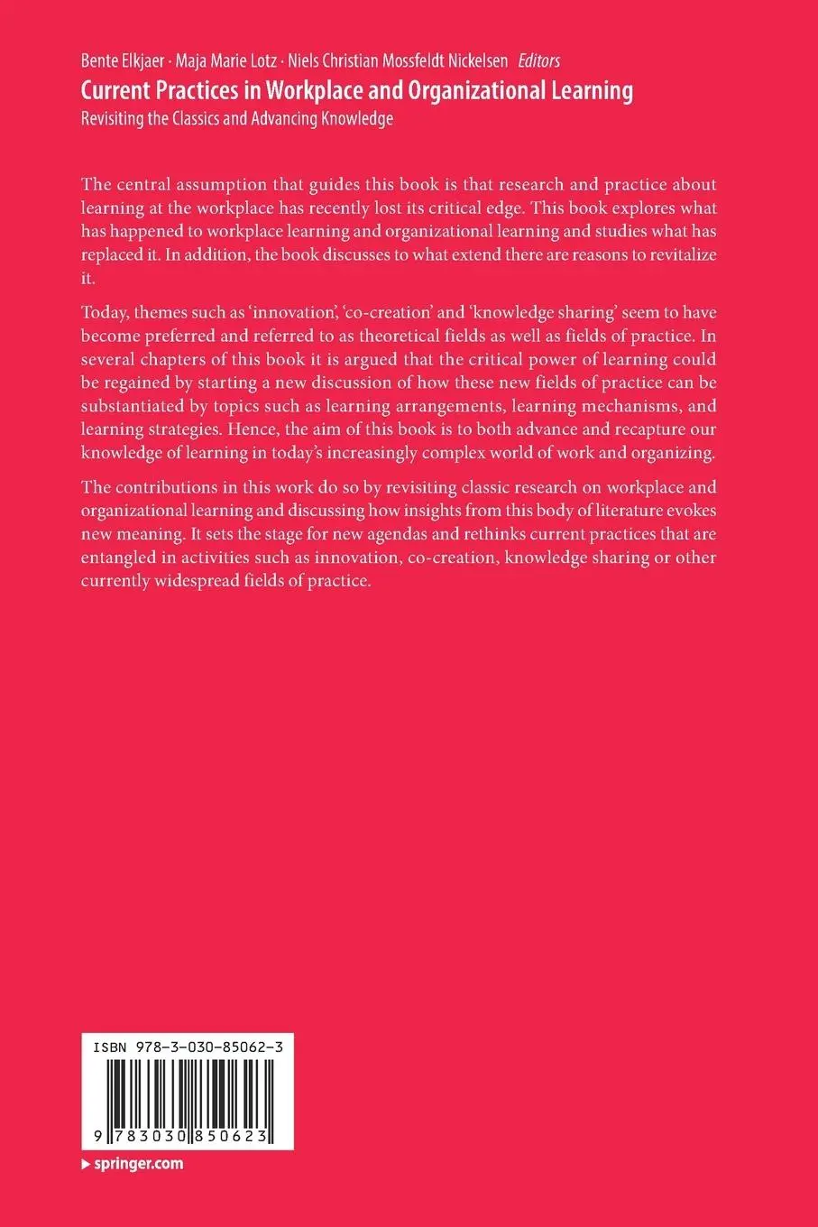 Rückseite: 9783030850623 | Current Practices in Workplace and Organizational Learning | Buch