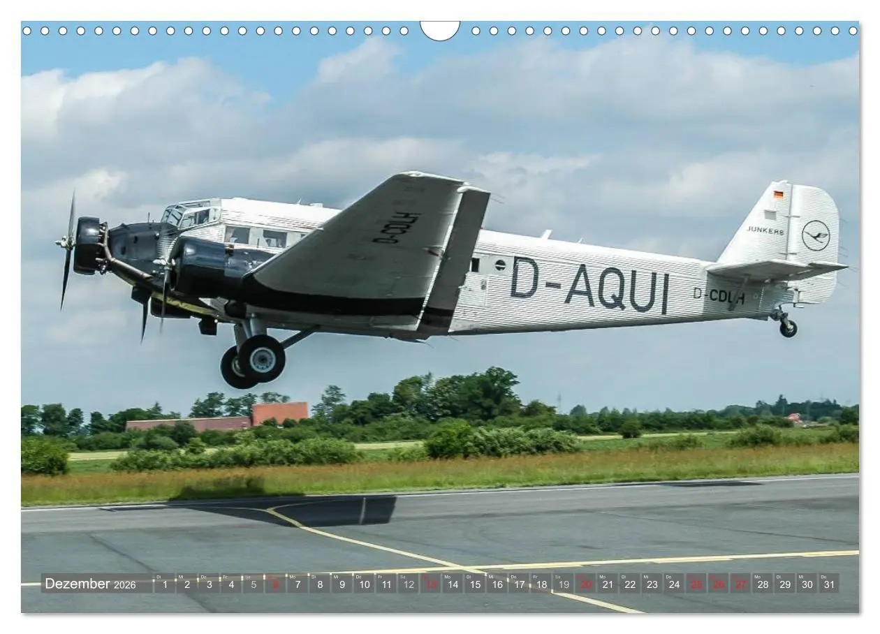 Bild: 9783516040623 | JU 52 - Zwischen Himmel und Erde (Wandkalender 2026 DIN A3 quer),...